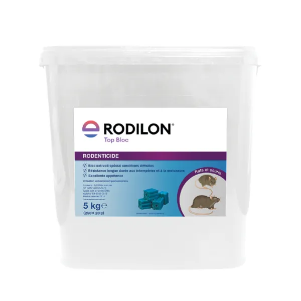 Raticide Souricide RODILON TOP BLOC 5Kg