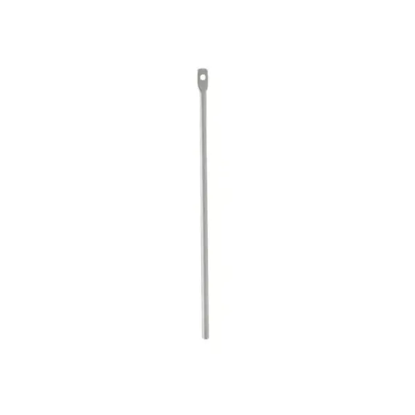 Tige en acier inoxydable 316 de 115 mm, avec extrémité chanfreinée pour une insertion facile par frappe.