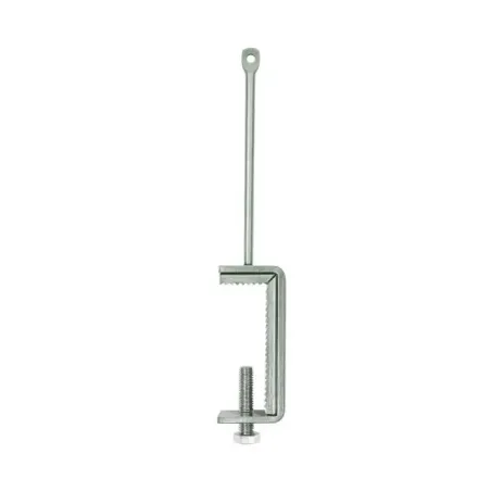 Pince à poutrelle en inox, ajustable pour des rebords larges de 30 à 50 mm.