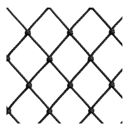 Filet anti-pigeon noir 10 m x 10 m, maille 50 mm, protection discrète pour balcon et façade.