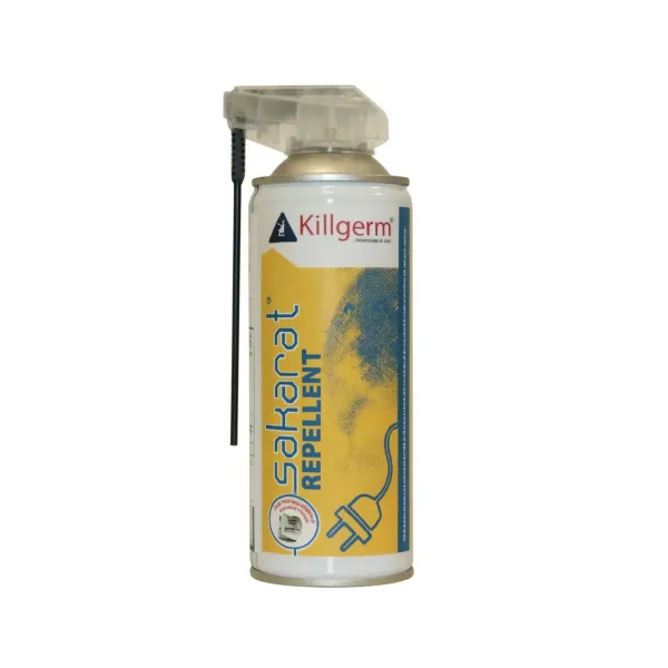 Aérosol répulsif Sakarat Repellent 500ml pour éloigner les rongeurs et les martres.