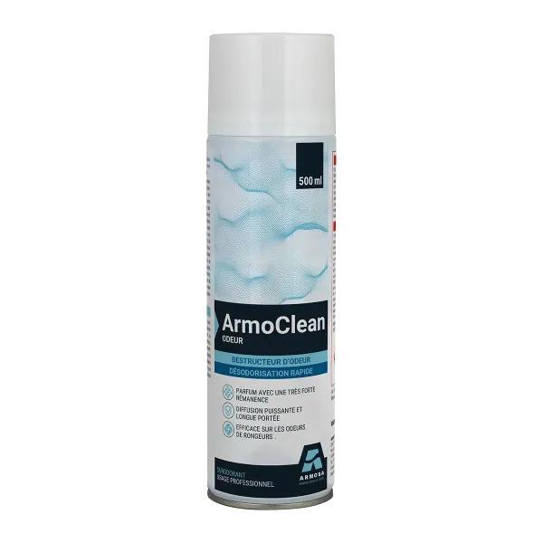 Aérosol destructeur d'odeurs professionnel Armoclean Odeur 500ml.