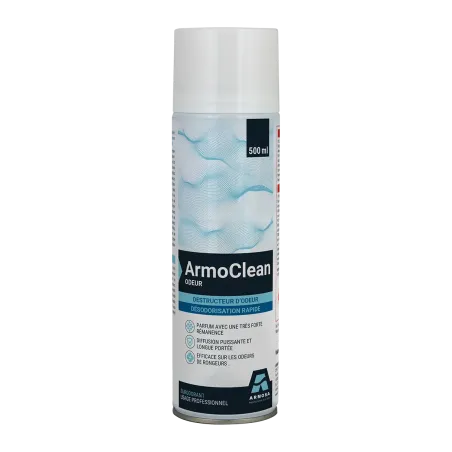 Aérosol destructeur d'odeurs professionnel Armoclean Odeur 500ml.