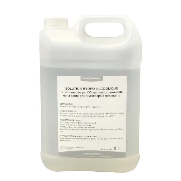 SOLUTION HYDROALCOOLIQUE EN BIDON DE 5L