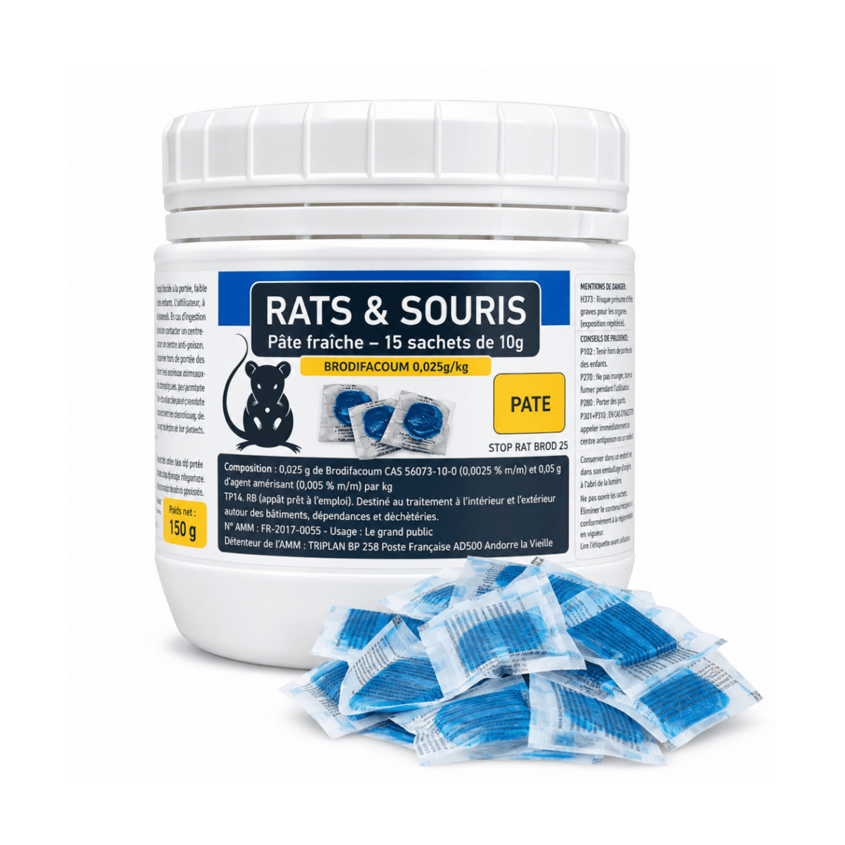 PATE RATICIDE SOURICIDE 150G BR