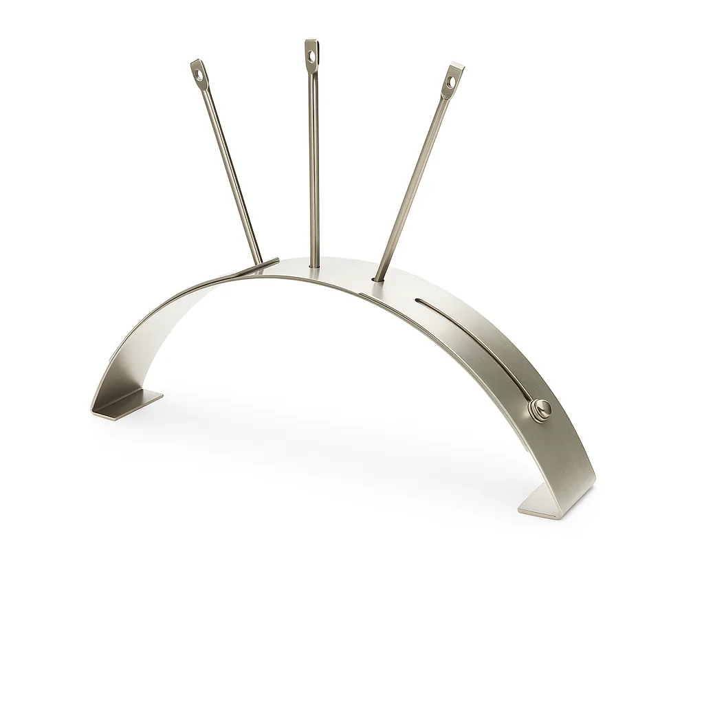 Support de faîtage demi-rond à 3 tiges en acier inoxydable.