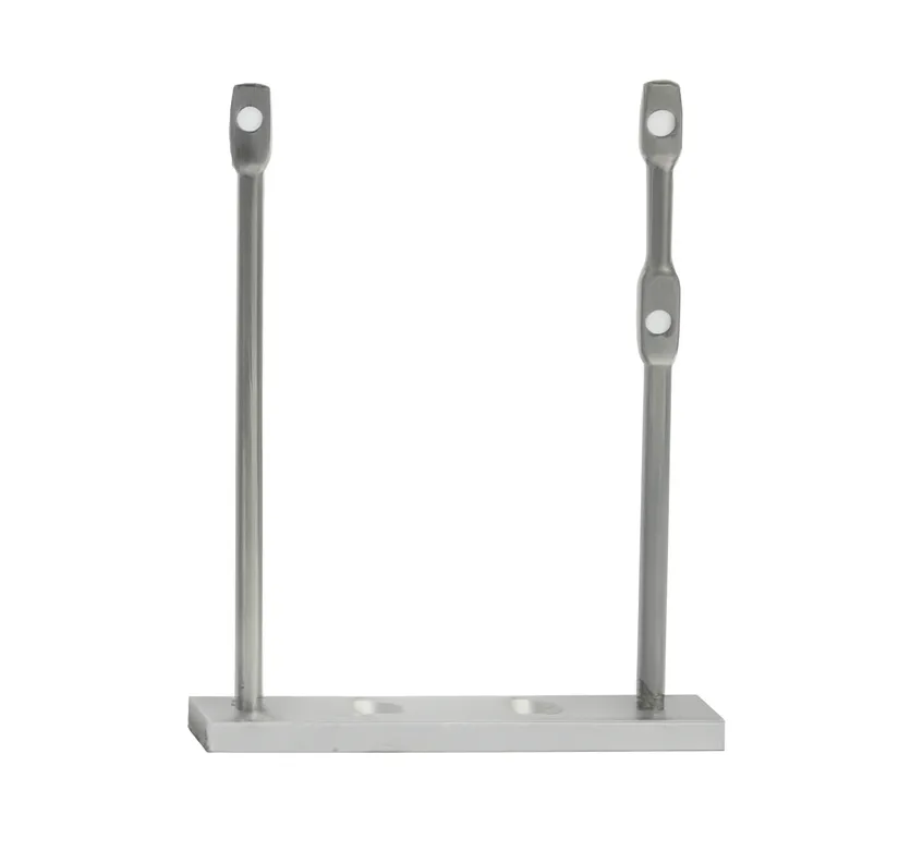 Support double tige à visser en acier inoxydable pour système anti-pigeons à double rangée.