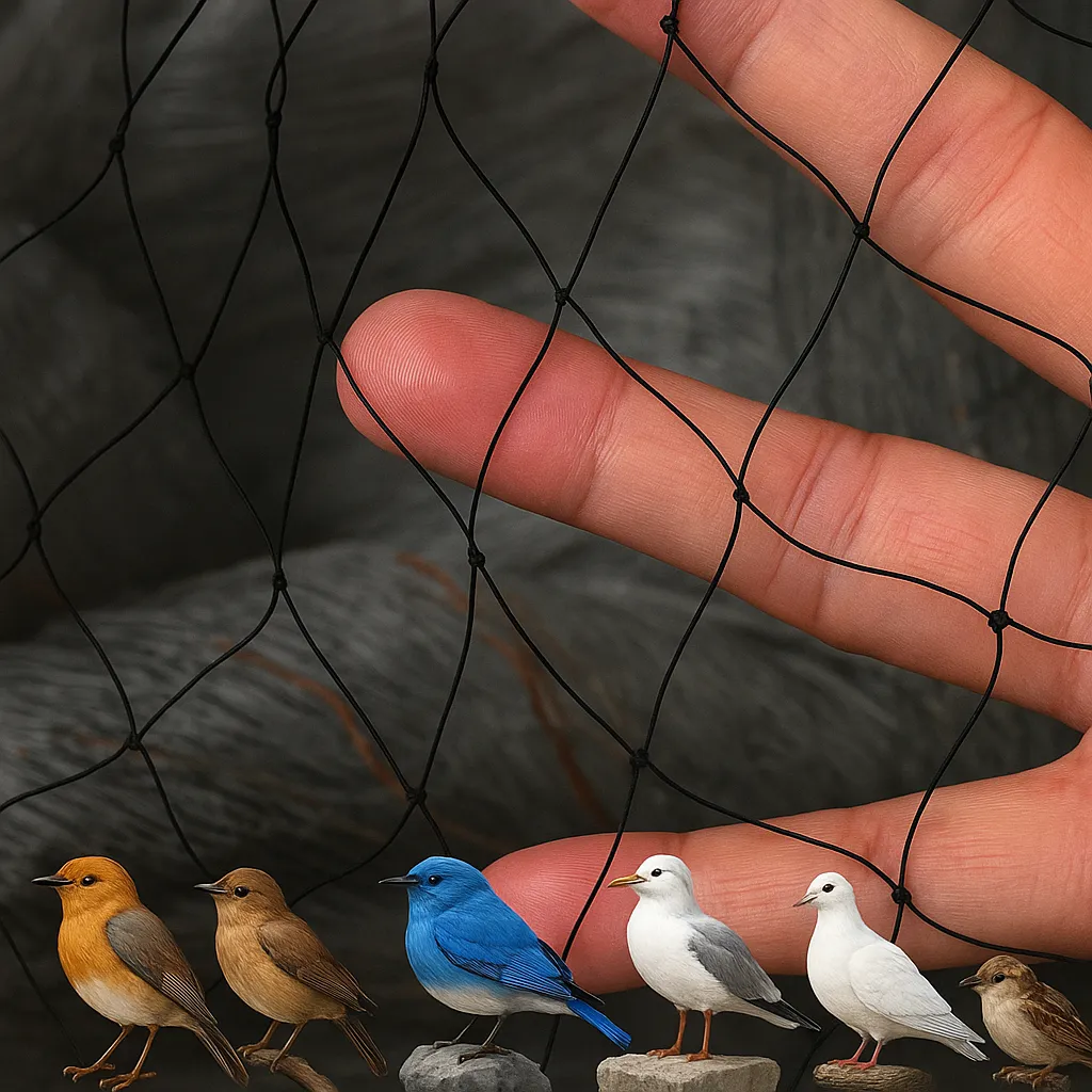 Détail de la maille du filet.