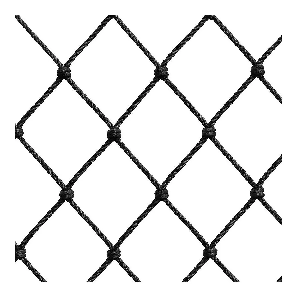 Filet anti-pigeon noir 10 m x 10 m, maille 50 mm, protection discrète pour balcon et façade.