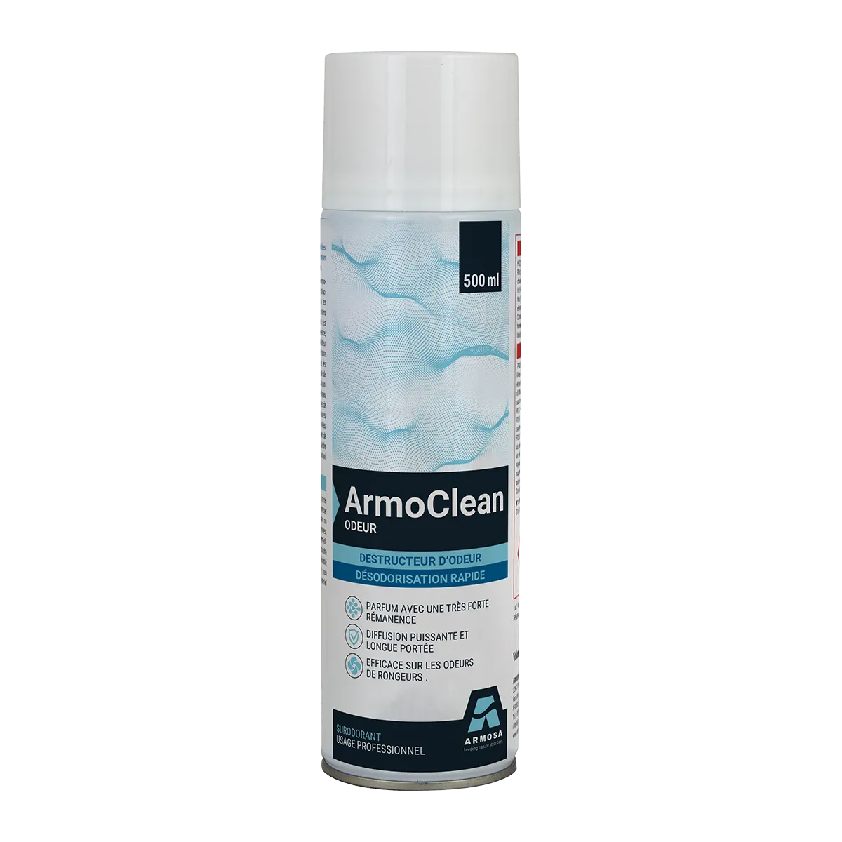 Aérosol destructeur d'odeurs professionnel Armoclean Odeur 500ml.